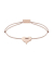 Momentoss Filo Bracelet - Textil - Braun-Beige - rosé vergoldet - Herz - 21201105