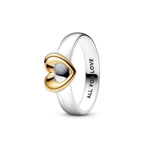 Pandora Rings - Radiant Two-tone Sliding Heart - 162504C00
