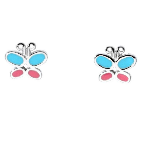 Schneider Basic Studs - Silber - Schmetterling bunt - SK16