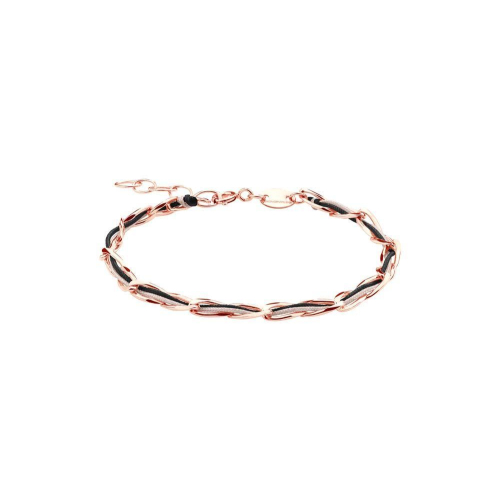 Momentoss Filo Bracelet - Textil - Schwarz Braun - Rose vergoldet - 20200933