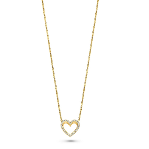FJF JEWELLERY Necklace - Classic Heart Pavé - FJF0010047YWH