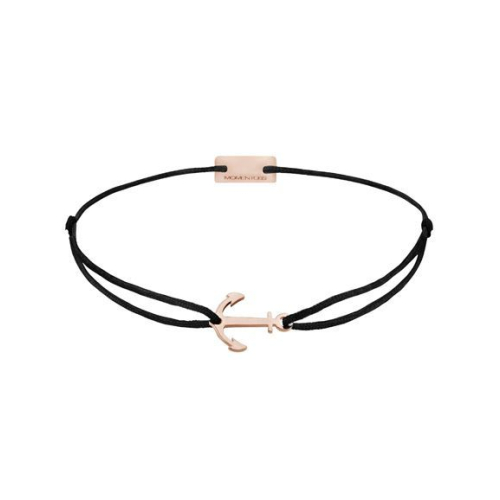 Momentoss Filo Bracelet - Textil - Schwarz - rosé vergoldet - Anker - 21200195