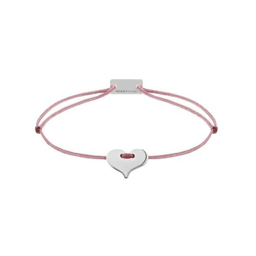 Momentoss Filo Bracelet - Textil - Rosa-Braun - rhodiniert - Herz - 21200214