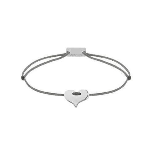 Momentoss Filo Bracelet - Textil - Dunkelgrau - rhodiniert - Herz - 21200216