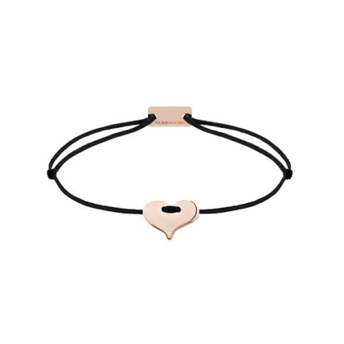 Momentoss Filo Bracelet - Textil - Schwarz - rosé vergoldet - Herz - 21200218
