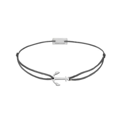 Momentoss Filo Bracelet - Textil - Dunkelgrau - rhodiniert - Anker - 21200562