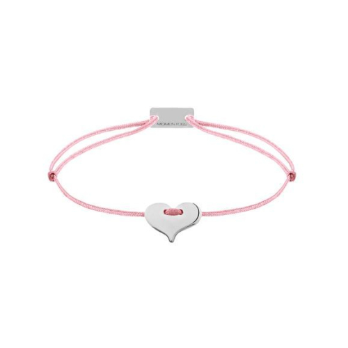 Momentoss Filo Bracelet - Textil - Dunkelrosa - rhodiniert - Herz - 21201015