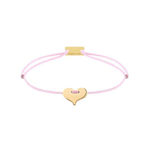 Momentoss Filo Bracelet - Textil - Babyrosa - vergoldet - Herz - 21201046