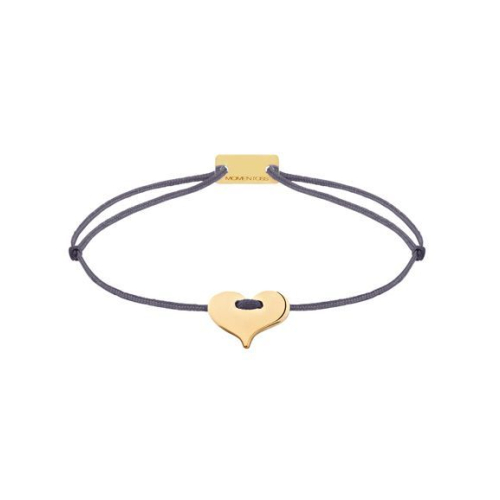 Momentoss Filo Bracelet - Textil - Grau-Lila - vergoldet - Herz - 21201056