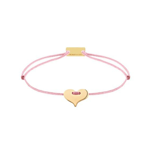 Momentoss Filo Bracelet - Textil - Dunkelrosa - vergoldet - Herz - 21201086