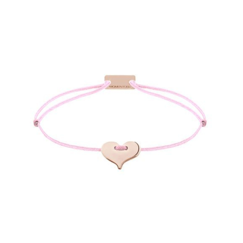 Momentoss Filo Bracelet - Textil - Babyrosa - rosé vergoldet - Herz - 21201099