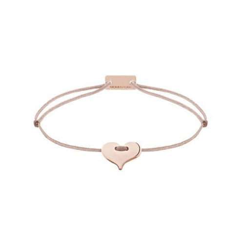 Momentoss Filo Bracelet - Textil - Braun-Beige - rosé vergoldet - Herz - 21201105