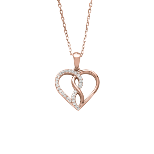 Auranto Collier - Silbercollier Herz rose - M262114