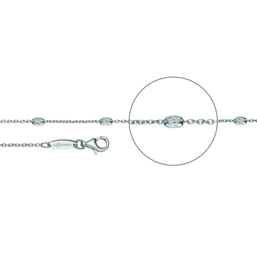 Der Kettenmacher Necklace - Ankerkette Ovaline Diamantiert Silber - A4S