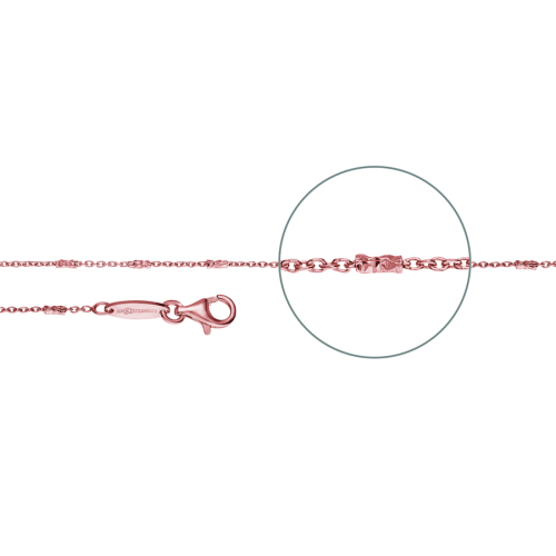 Der Kettenmacher Necklace - Ankerkette mit Zwischenelementen Diamantiert Rotvergoldet - A5R