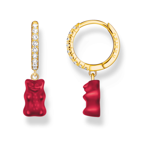 Thomas Sabo Creoles - Einzel-Creole mit rotem Goldbären-Anhänger - CR726-414-10