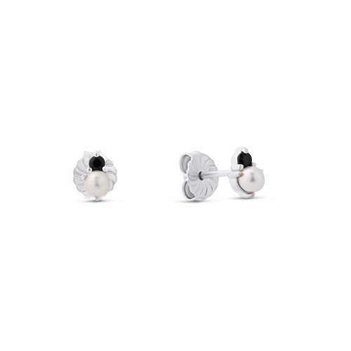 Maja Emulto Studs - Noir Pearl  - EL00371.ER.RH.BK