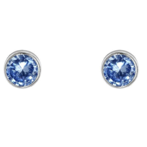 Schneider Basic Studs - Weißgold - Blauer Zirkon groß - ZS38