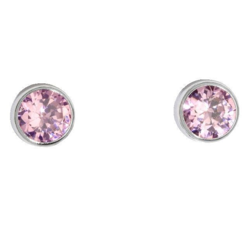 Schneider Basic Studs - Weißgold - Rosa Zirkon groß - ZS35