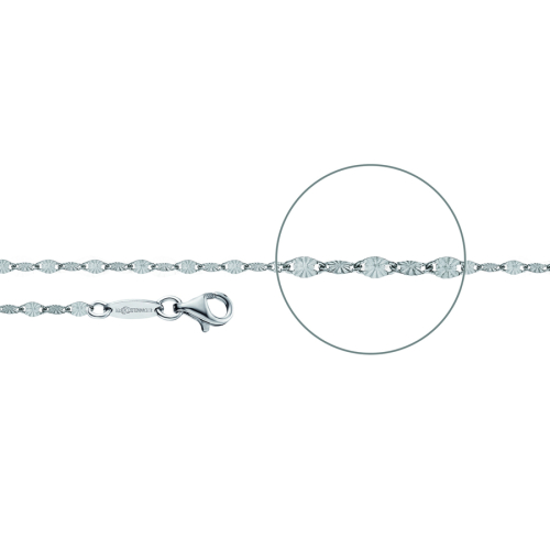 Der Kettenmacher Necklace - Plättchenkette Diamantiert Silber- PL-40S