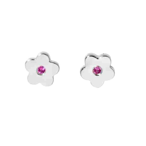 Schneider Basic Studs - Silber - Blume Rot - SK11