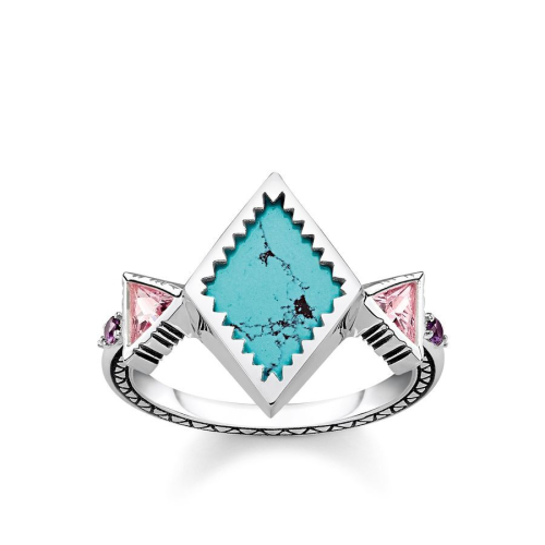 Thomas Sabo Rings - Glam and Soul - Zick Zack Türkis - TR2232-992-7
